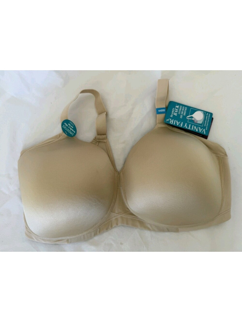 NWT Vanity Fair Beauty Back Bra Size 44DDD Damask Neutral Wireless 71267